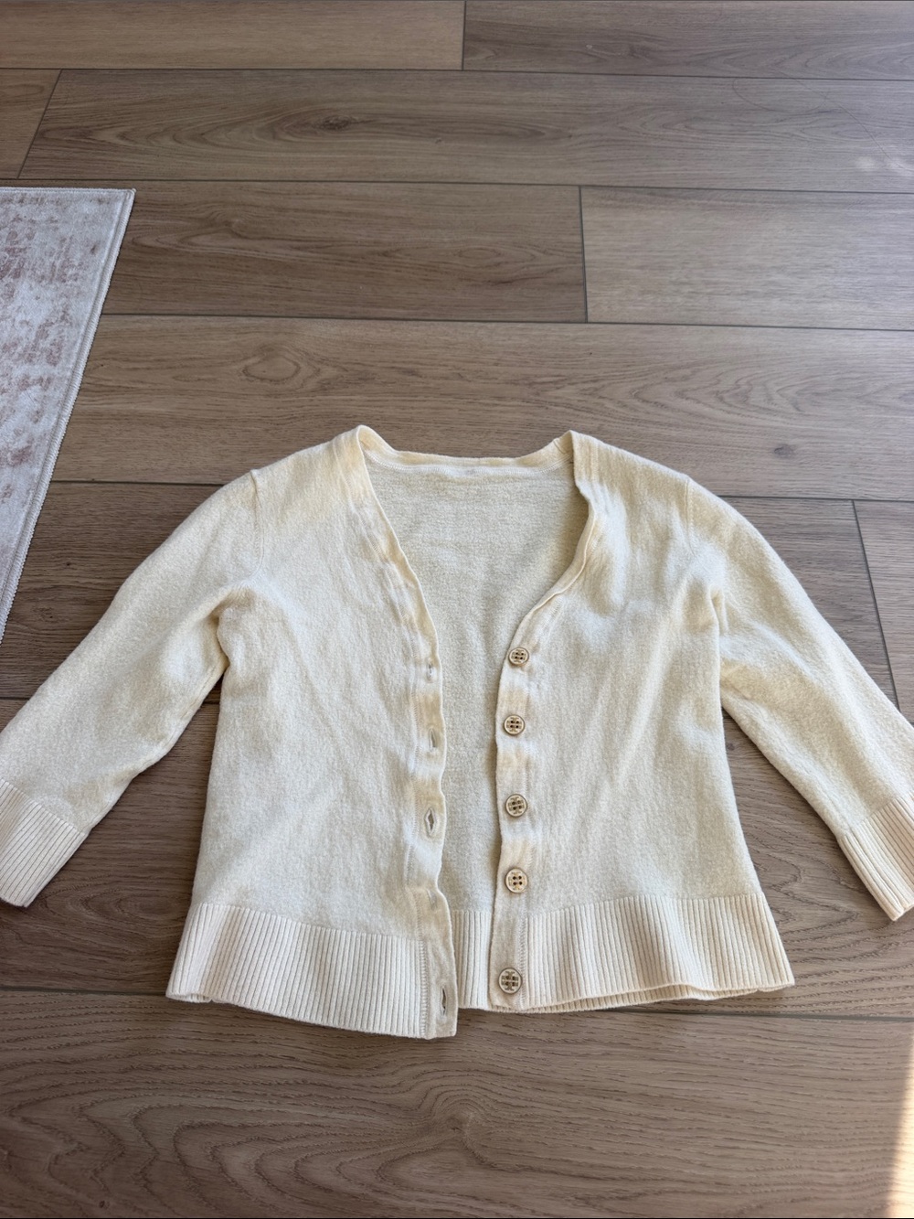 Classic Cream Button-Front Women's Sweater Cardigan